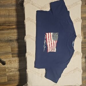 Ralph Lauren Blue Tee with Flag Design
